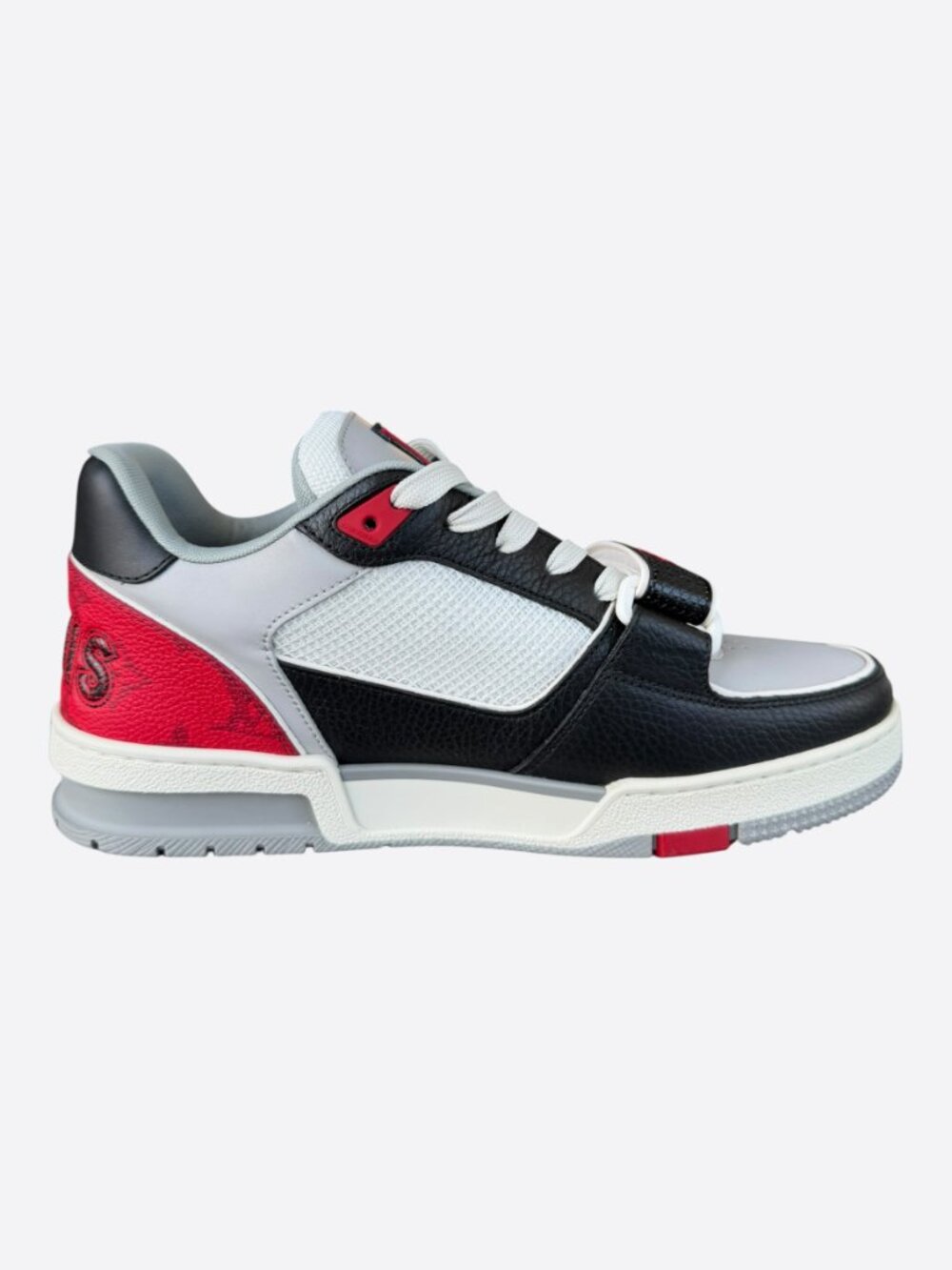 Louis Vuitton Black & Red Mesh Trainer - Picture 5 of 8